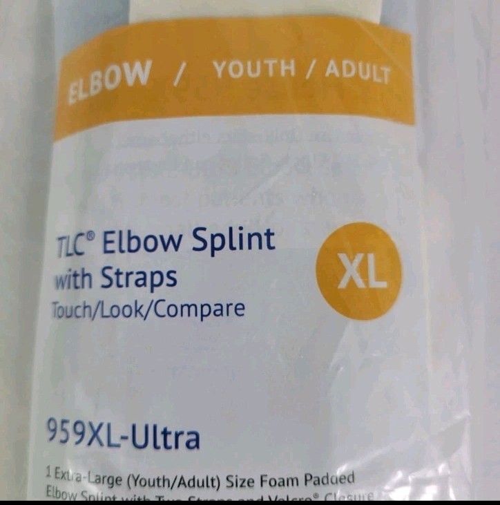 TLC Elbow Splint with Straps 959XL-Ultra Padded Elbow Splint Youth/Adult
