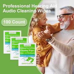 100 Count Hearing Aid Cleaning Wipes Individually Packaged Hearing Aid Audio Wip