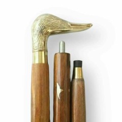 Brass Polished Hand Crafted Brass Duck Hardwood Walking Stick Cane Men’s Gift