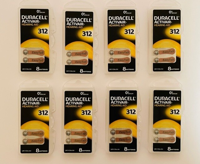 Duracell Hearing Aid Batteries Size 312 – Fresh Exp-2028 (32 – 240 Batteries)