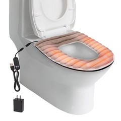 Heated Toilet Seat Cover,USB Powered Warmer with Uniform, Khaki