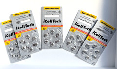 iCellTech Size 10 Hearing Aid Batteries PR70 P10, 1.45V, Pk 30 count Exp 2028