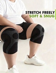 RunPro XL Knee Compression Brace Sleeves, 1 Pair, Black/Gray