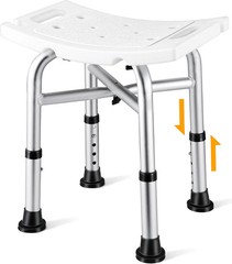 Hiqufet Shower Chair for Inside Shower(500lb), 5 Height Adjustable Shower Stool,