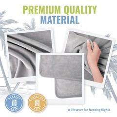 BOACAY Soft & Warm Travel Blanket for Airplane & Car – Long Single, Gray
