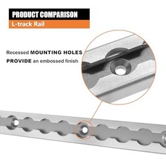 12″ L-Track Rail 4 Pack, 1ft Aluminum Ltrack Rail for Truck and 12 inch Silver