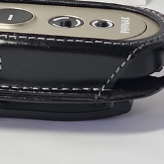 Phonak PilotOne II Hearing Aid Remote Control Silver Black Leather Belt Holster