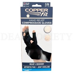 Copper Fit Unisex Hand Relief Compression Gloves Small/Medium Lot of 2 Pairs