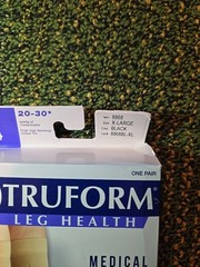TRUFORM NEW! 20-30MMHG WOMENS XL BLACK COMPRESSION THIGH HIGH STOCKINGS