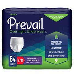 Prevail Pull-On Disposable Underwear S/M 64 Count