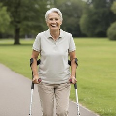 Forearm Crutches for Adults x2 Units Open Cuff, Adjustable Height, Aluminium,…