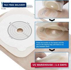 21PCS Ostomy Bags,Colostomy Supplies,Two-Piece Drainable Ostomy Pouch for Ileost