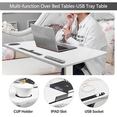 Overbed Table,Hospital Bed Table,Pneumatic Bedside Table Adjustable Over The …