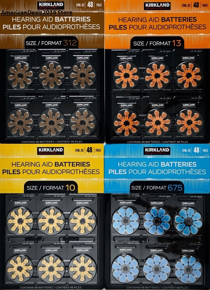 Kirkland Zinc-Air Premium Hearing Aid Batteries Size: 10, 13, 312 or 675 BB:2027