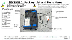 Rollator wheelchair lifter Battery Powered Lift 100 lb portable light weight