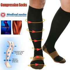 Copper Compression Socks Knee High Support Stockings Full Toe 20-30 mmHg Unisex