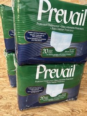 Prevail Adult Protective Underwear Medium 34”-44” Hip Size 78 Count 4 Packs)