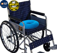 Shineyid 2 Pack Donut Pillow, 15x15x2 inches, Dark Blue & Light