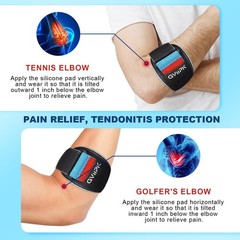 Adjustable Tennis Elbow Brace & Golfers Elbow Support Strap for Tendonitis Relie