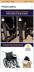 Drive Medical Folding Transport Wheelchair Full Arm Removable SwingAway Footrest