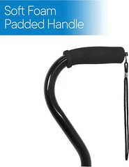 Adjustable Quad Cane With Large 4 Pronged Base Lightweight Ergonomic Handle