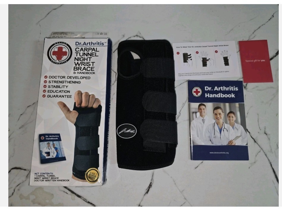 Dr. Arthritis Carpal Tunnel Adjustable Wrist Brace Black