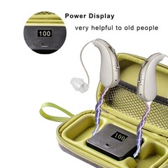 Hearing Amplifiers Pair Rechargeable with Charging Box 400H Long Lasting Seniors