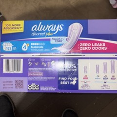 Always Discreet plus Incontinence Pads for Women, Moderate, 153 ct.