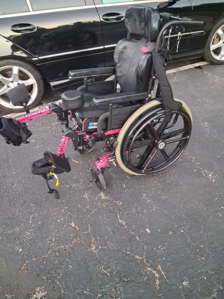 Used Quickie Zippie Iris Pediatric Wheelchair with tilt 22×22