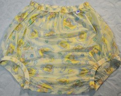 Incontinent Plastic Pant Adult LARGE Sleepy Bears Enclosed Elastic High Rise