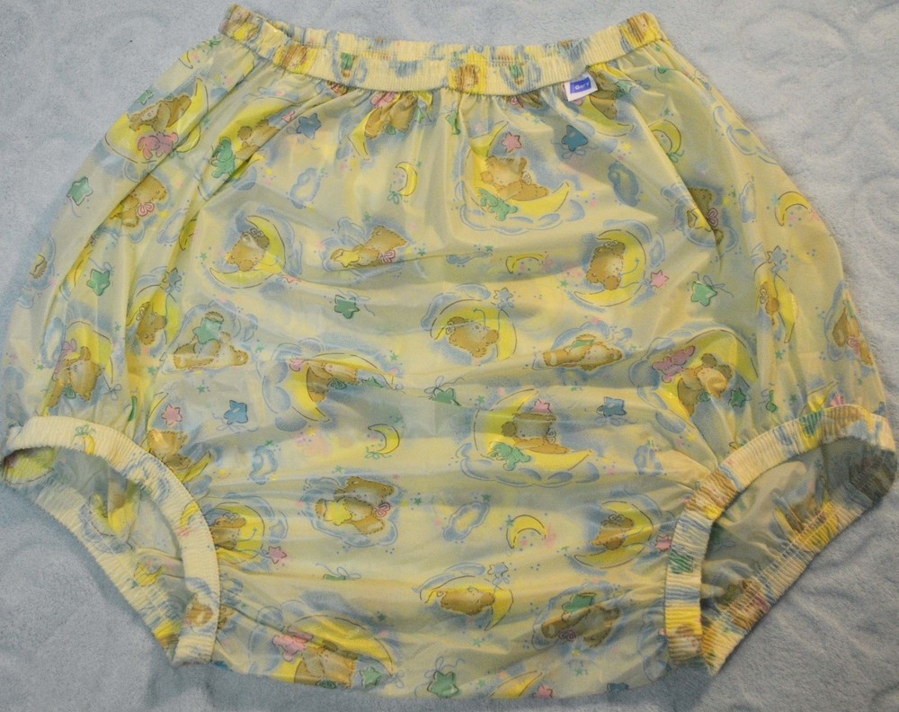 Incontinent Plastic Pant Adult MEDIUM Sleepy Bears Enclosed Elastic High Rise