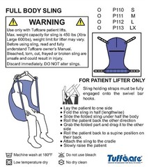 Tuffcare Full Body Sling – Solid Fabric Polyester Patient Lift Sling