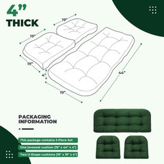 DANGHOOGY Wicker Chair Cushions, Waterproof Cushion, Green