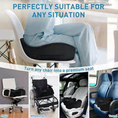 Thick Memory Foam Seat Cushion Coccyx Sciatica Relief Office Car Chair