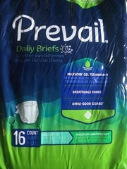 2-Pk Prevail Daily Briefs Discreet Adult SM 20-31” Incontinence Underwear 16ct