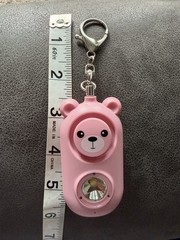 Cute Bear Personal Safety Alarm Keychain 130dB LED Flashlight USB Rechargeable