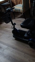 Pride 3-Wheeled Blue Black Mobility Scooter Removable Battery Swivel Seat
