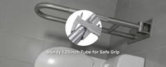 26-Inch Foldable Toilet Grab Bar – 90° Flip-Up Design, Premium 304 Stainless