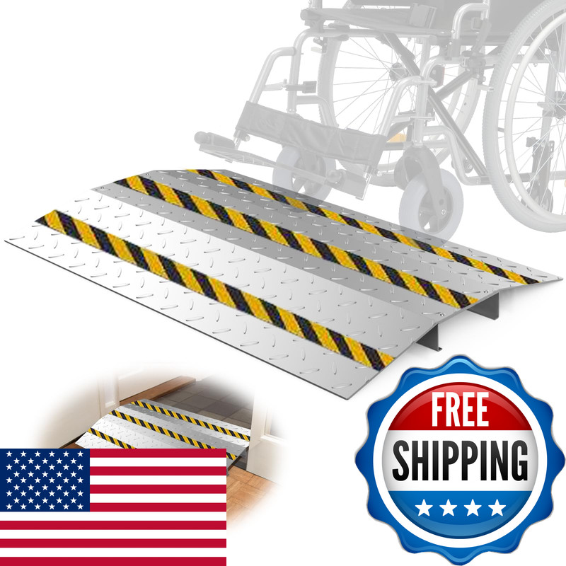 Yeezoo Door Threshold Ramp 31.5 W18.9 L Metal Bridge Doorway Threshold Ramp To
