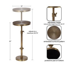 Kate And Laurel Engles Traditional Adjustable-Height Pedestal Drink Table 10 X