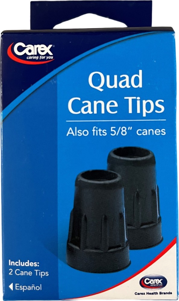 Carex Cane Tips 5/8″ Metal Reinforced 2 ct (A717) 1 pair Black
