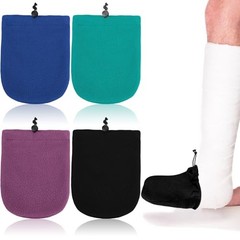 4 Pack Foot Cast Toe Cover Socks Soft Warm Cast Toe Black Purple Teal Blue