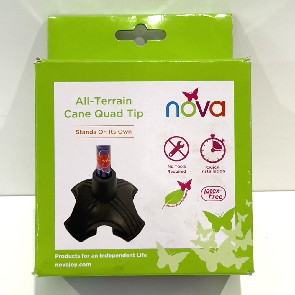 NOVA All-Terrain Cane Quad Tip Model 10040BK 3/4“ , 4.25“ x 4.25“ Latex Free