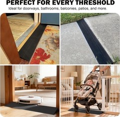 1″ Rise Threshold Ramps for Doorways, 2000 Lbs Load Capacity, 35.5″ Wide Natu…