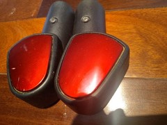 FRONT CASTER CAP COVERS SHROUDS RED PLASTIC JAZZY SELECT 6 POWER WHEELCHAIR PART