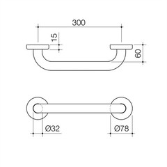 Caroma 300mm Chrome Home Collection Grab Rail – 300mm Chrome