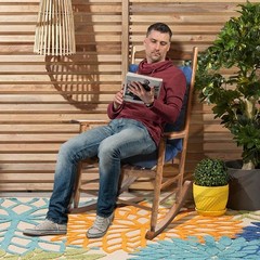 Indoor Outdoor Rocking Chair Cushions Pack of 1, Patio Cushion Black