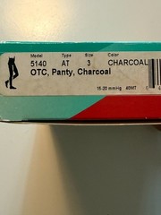 Juzo Compression Type AT Pantyhose 15-20 MmHg Italy Size 3 Charcoal Model 5140