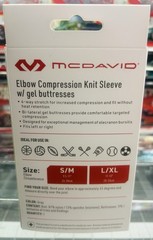 NEW McDavid Sport Elbow Compression Sleeve w/Gel Buttresses L/XL