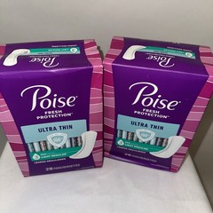 Poise Ultra Thin Pads Regular Length 56 TotalCount Light Absorbency #3 Pack Of 2